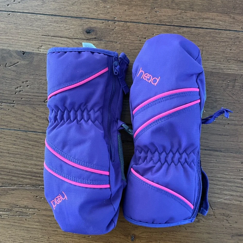 Head Kids Mittens in Purple and Pink Size Small